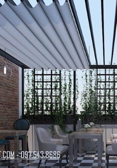 Thiết kế nội thất quán cafe trên tầng thượng khách sạn