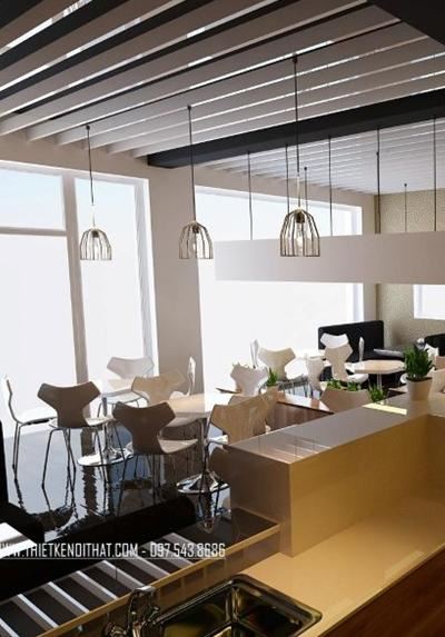 Thiết kế quán cafe sang trọng -  lấy cảm hứng từ hoa tulip