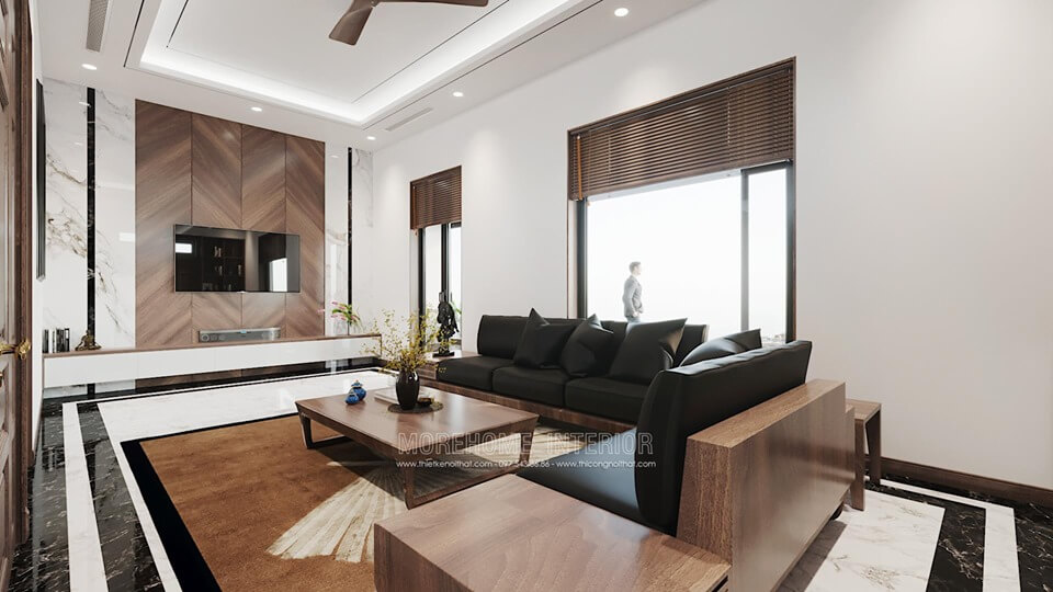 Sofa gỗ óc chó bọc da sang trọng - Sản phẩm nội thất cao cấp cho không gian nội thất phòng khách nhà bạn Mẫu sofa gỗ óc chó sang trọng