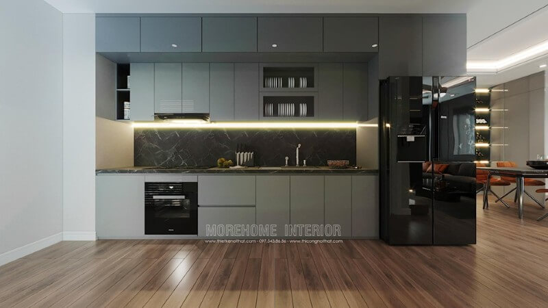Mẫu tủ bếp cho nhà chung cư nhỏ tuyệt đẹp, giá rẻ Tủ bếp gỗ công nghiệp