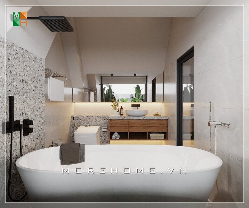 Mẫu bồn tắm hiện đại bằng sứ màu trắng rất đẳng cấp