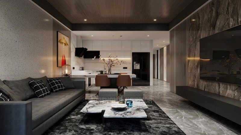 Đá ốp tường chung cư đầy mới lạ
