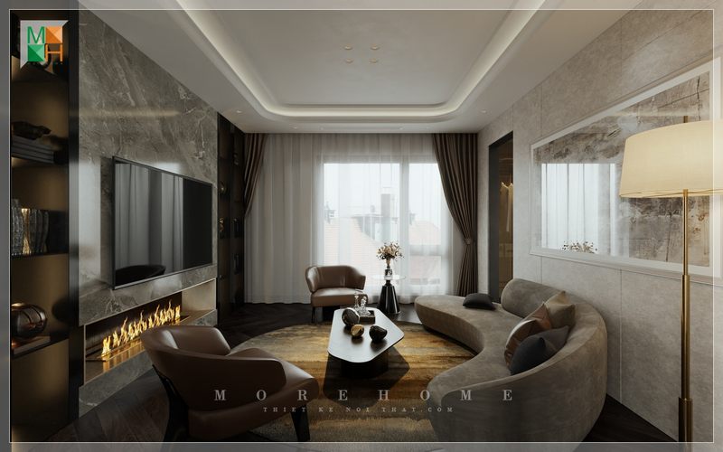 Đá ốp vách tivi dược sử dụng nhiều bởi tính năng và thẩm mỹ mang lại cho không gian